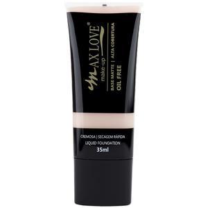 Find perfect skin tone shades online matching to 21, Base Matte Alta Cobertura Oil Free by Max Love.