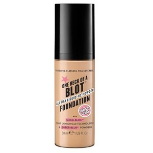 Find perfect skin tone shades online matching to Happy Medium, One Heck of a Blot All Day Liquid-to-Powder Foundation by Soap & Glory.