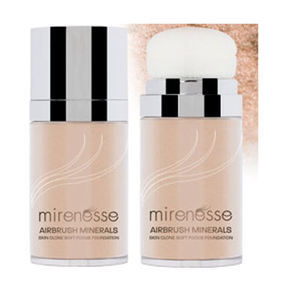 Find perfect skin tone shades online matching to 1 Light/Medium, Airbrush Minerals Foundation by Mirenesse.