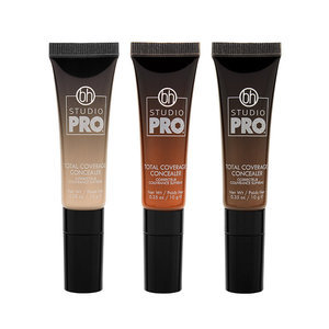 Find perfect skin tone shades online matching to 114 Medium with peach undertones, Studio Pro Total Coverage Concealer by BH Cosmetics.