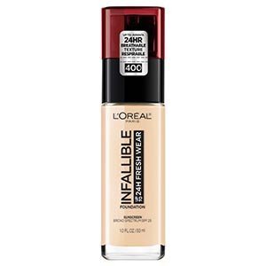Find perfect skin tone shades online matching to 400 Pearl (USA), Infallible 24HR Fresh Wear Foundation / Stay Fresh Foundation by L'Oreal Paris.