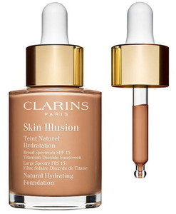 Find perfect skin tone shades online matching to 108 Sand, Skin Illusion Natural Hydrating Foundation by Clarins.