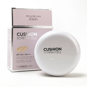 Find perfect skin tone shades online matching to Medium Beige, Cushion Screen Cell by The Face Shop.