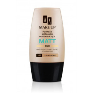 Find perfect skin tone shades online matching to 107 Dark Beige, MATT Mattifying & Smoothing Foundation / Podkład Matująco-Wygładzający by AA Cosmetics.