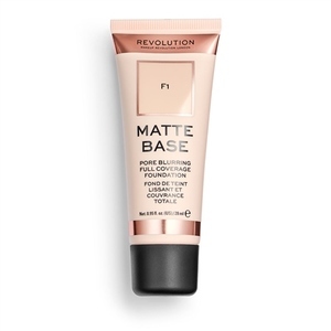Find perfect skin tone shades online matching to F6.5 – For light/medium skin tones with a warm/golden undertone, Matte Base Foundation by Revolution Beauty.