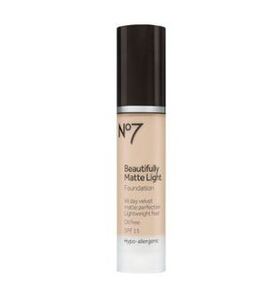 Find perfect skin tone shades online matching to Beige, Beautifully Matte Light Foundation by Boots No.7.