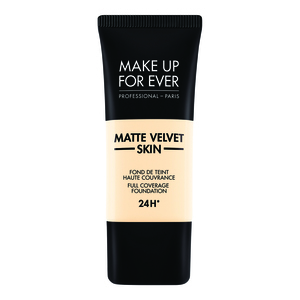 Find perfect skin tone shades online matching to Y215 Yellow Alabaster, Matte Velvet Skin Liquid Full Coverage Foundation by Make Up For Ever.