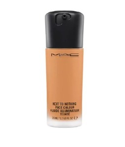Find perfect skin tone shades online matching to Dark - Deep Caramel, Next to Nothing Face Colour Liquid Foundation by MAC.