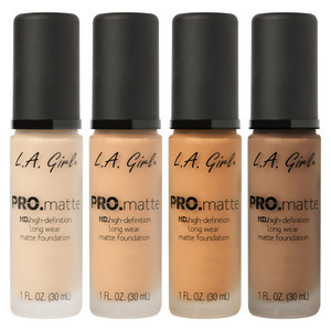 Find perfect skin tone shades online matching to GLM676 Light Tan, HD Pro Matte Foundation by L.A. Girl.
