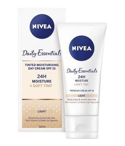 Find perfect skin tone shades online matching to Natural, Daily Essentials Tinted Moisturising Day Cream by Nivea.