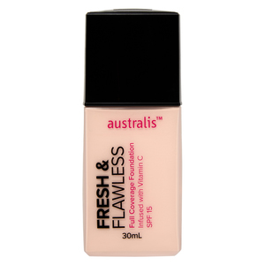 Find perfect skin tone shades online matching to Warm Sand, Fresh & Flawless Full Coverage Foundation by Australis.