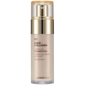 Find perfect skin tone shades online matching to V201 Abricot Beige / African Beige, Gold Collagen Ampoule Foundation by The Face Shop.