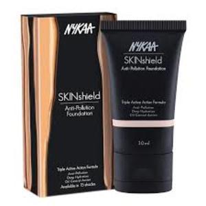 Find perfect skin tone shades online matching to Toasty Caramel 11, SKINshield Anti-Pollution Foundation by Nykaa.