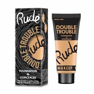 Find perfect skin tone shades online matching to Natural, Double Trouble Foundation + Concealer by Rude Cosmetics.