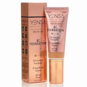 Find perfect skin tone shades online matching to Medium Warm, Skin on Skin BC Foundation by Yensa.