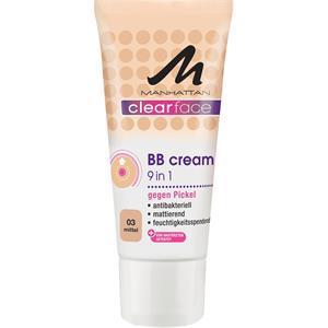 Find perfect skin tone shades online matching to 01 Light, Clearface BB Cream 9 in 1 by Manhattan.
